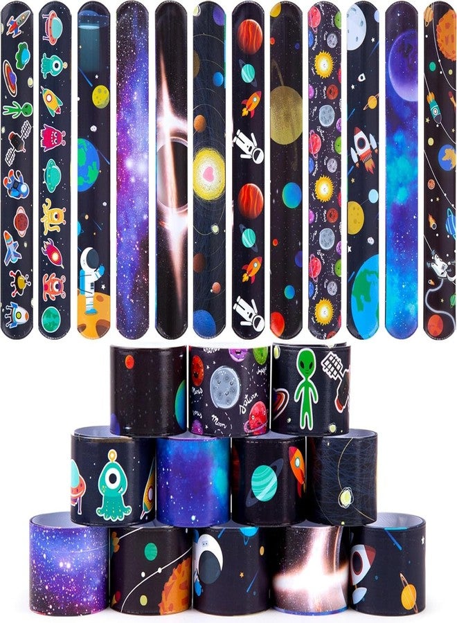 SILLYME 12pc slap bands for kids (Space theme) - Return Gifts Birthday Party For Kids - Best Birthday Return Gift For Kids 6-12 - return gift for kids age 6-10 10-12 - Image 1